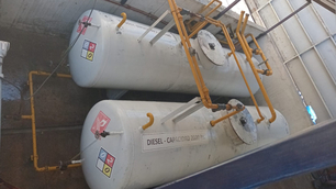 Limpieza de tanques reservorios de gas oil de 2000lts para importante empresa